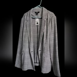 NWT Forever 21 Blazer Houndstooth, black and white